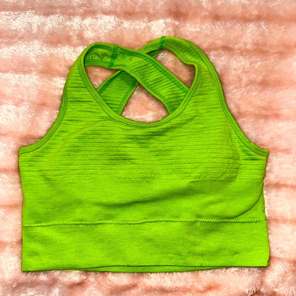 Green alphalete bra